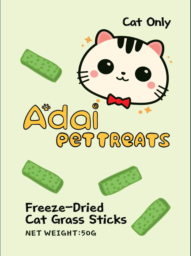 Freeze-dried catgrass sticks FOR CATS