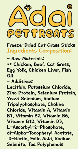 Freeze-dried catgrass sticks FOR CATS