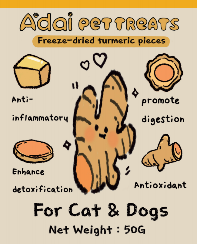 Freeze-dried turmeric pieces